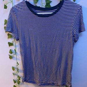 american eagle blue striped tee